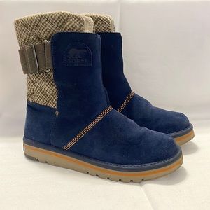 Sorel Campus Newbie suede boot 7.5 Navy NL2070-464